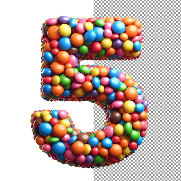 Modern numerals isolated 3d digits on transparency