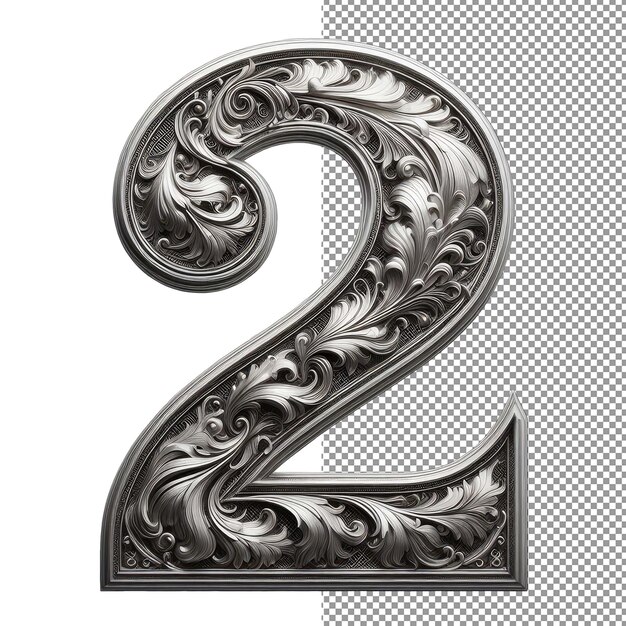 PSD modern numerals isolated 3d digits on transparency