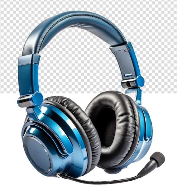 Modern ontwerp blauw headset technologie apparaat met transparante achtergrond