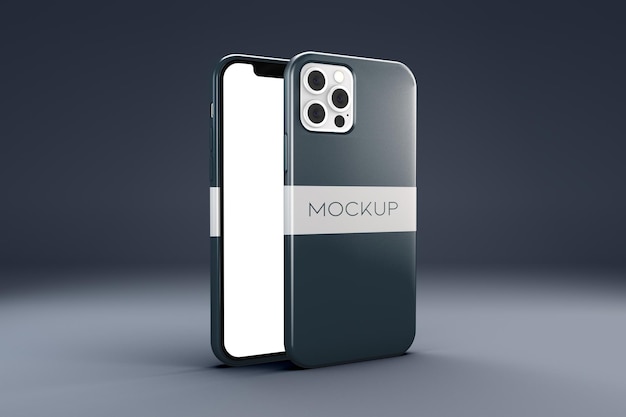 Modern phone case mockup front and back