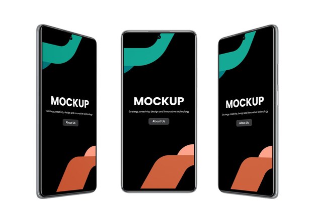 Mockup di modelli di telefoni moderni