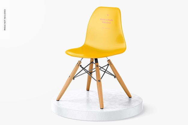 Modern Plastic Kids Chair Mockup, Left View