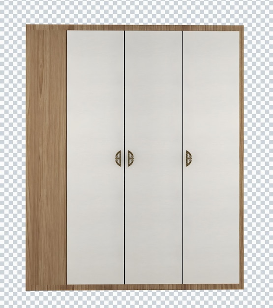 PSD modern plywood and white wardrobe transparent