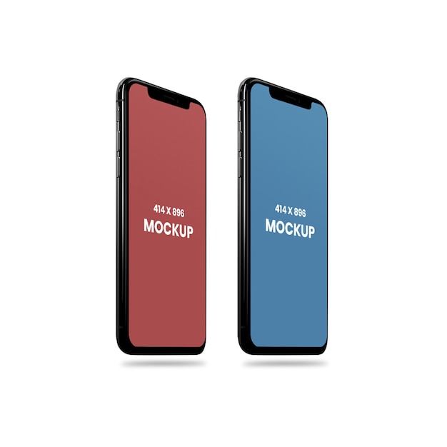 Modern portrait view dual screen smartphone mockup