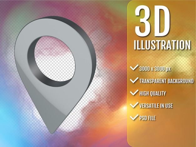 PSD modern position sign location 3d