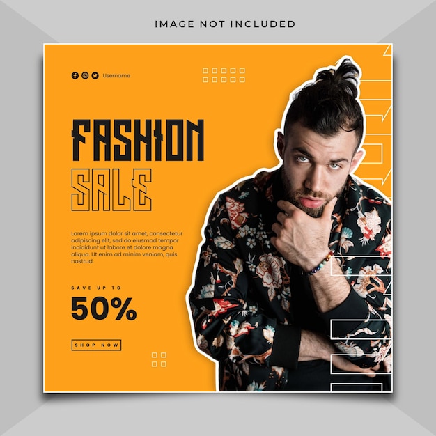 PSD modern post template fashion sale