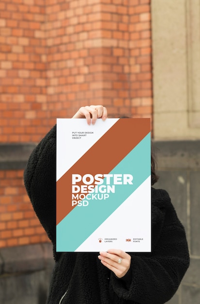 PSD mockup di poster moderno