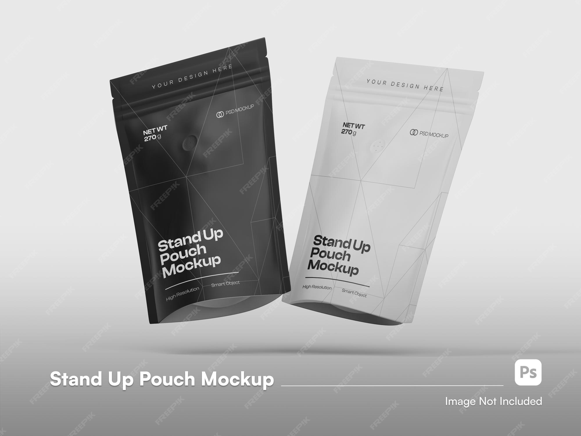 Premium PSD Modern pouch packaging isolated mockup