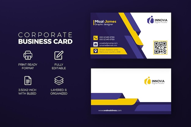 PSD modern professional business card design template