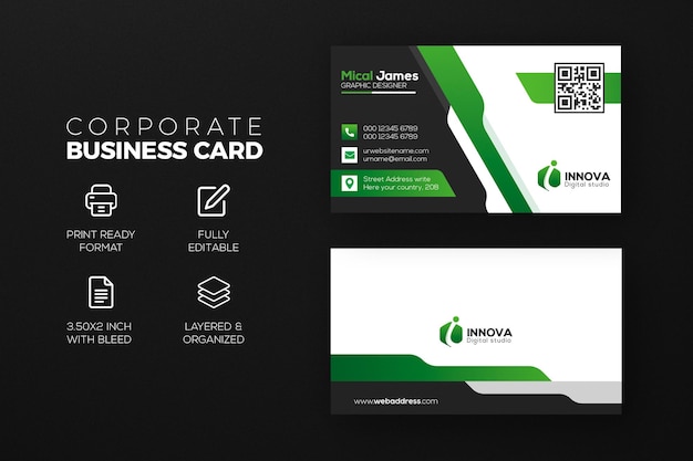 PSD modern professional business card design template