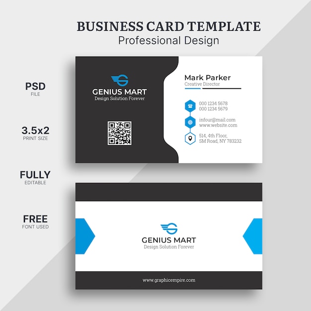 Modern professional business card template