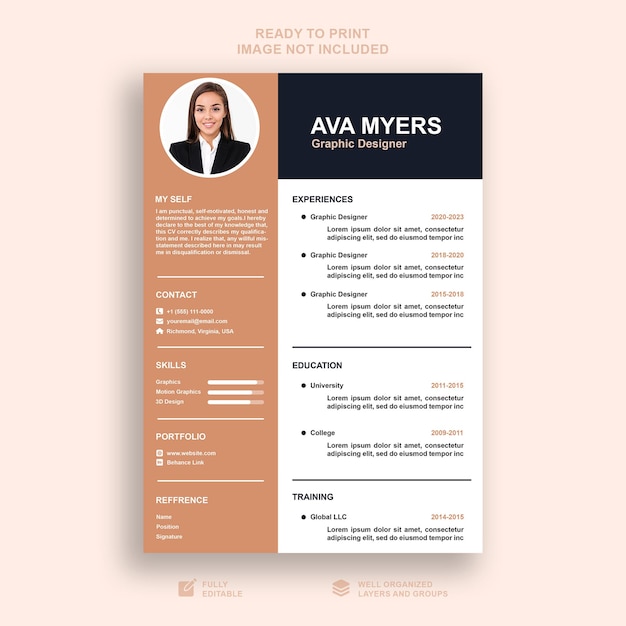 PSD modern professional resume template psd