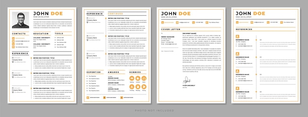 PSD modern professional resume template