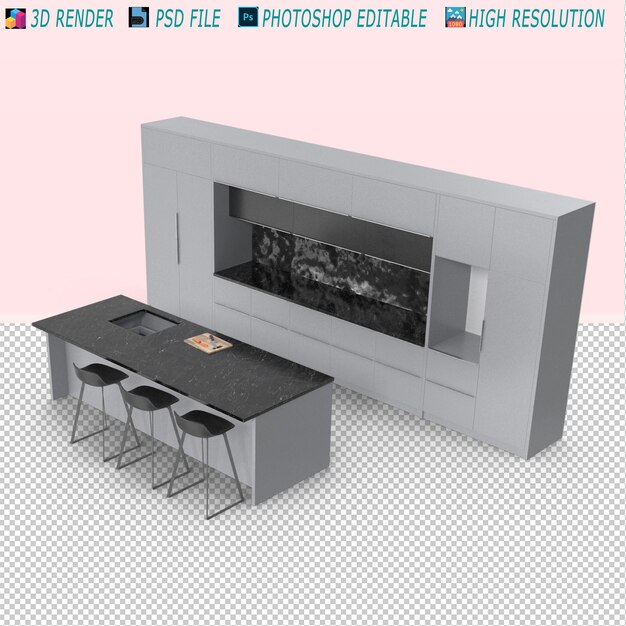 modern psd kitchen design template for free use