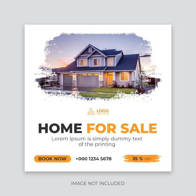 Modern real estate agency social media post banner template Creative home social media