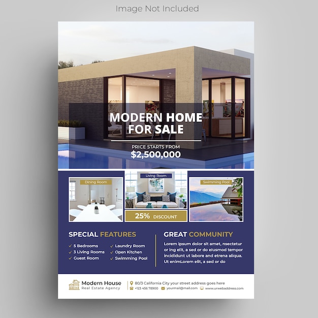 Modern real estate flyer template