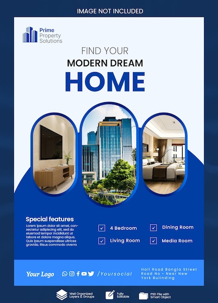 modern real estate poster template for property marketing