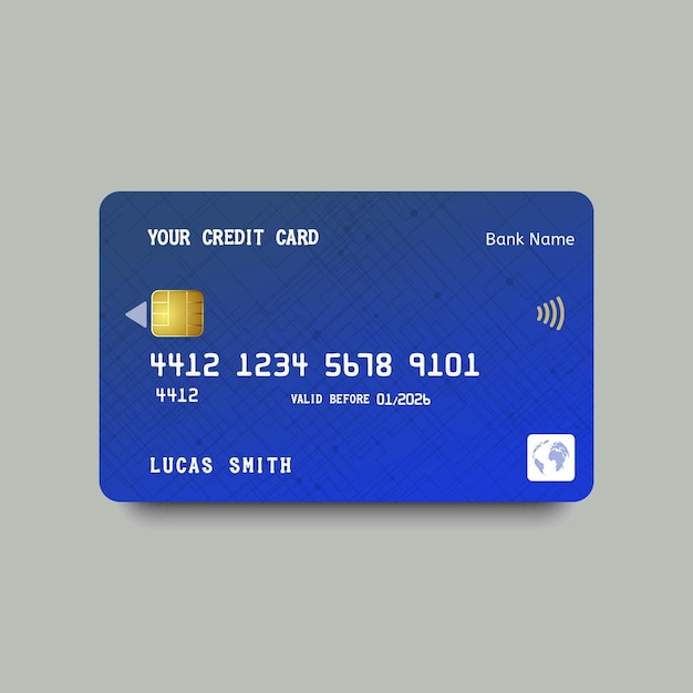 PSD modern realistic debit card