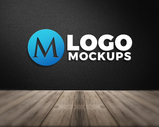 PSD modern realistisch 3d-logo mockup