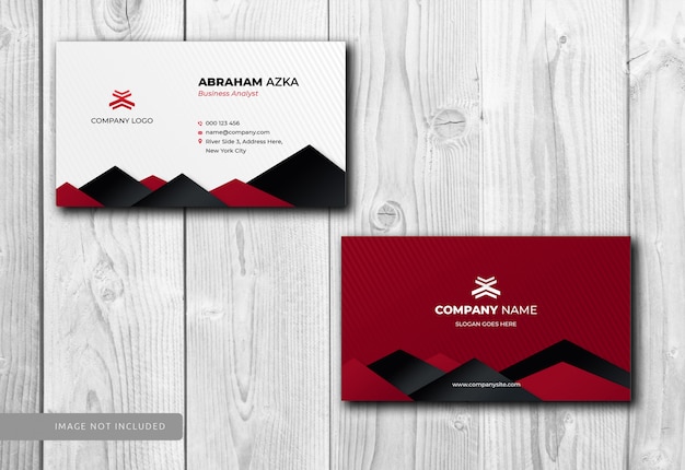 PSD modern red business card design with corporate