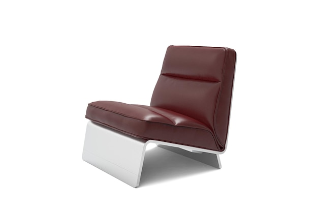 PSD moderna sedia in pelle rossa isolata su sfondo bianco elementi di architettura