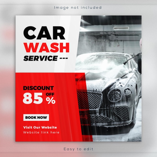 Modern rent a car sale social media template square instagram post web banner advertising