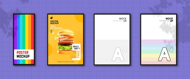 Mockup di poster ristorante moderno sulla parete