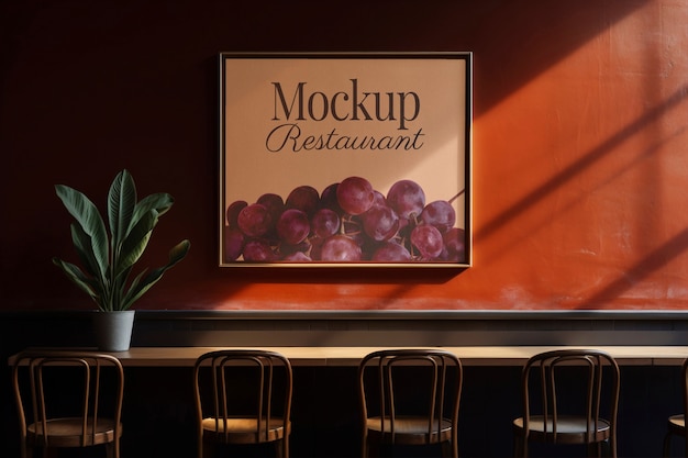 PSD modern restaurant poster mockup