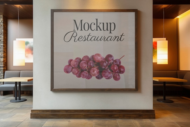 PSD modern restaurant poster mockup