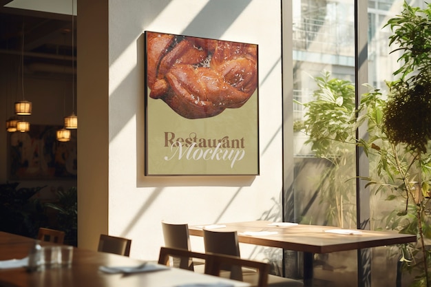 PSD modern restaurant poster mockup