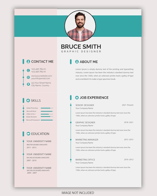 PSD modern resume or cv template design