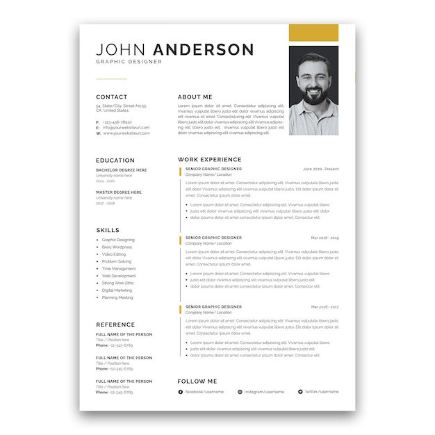modern resume template