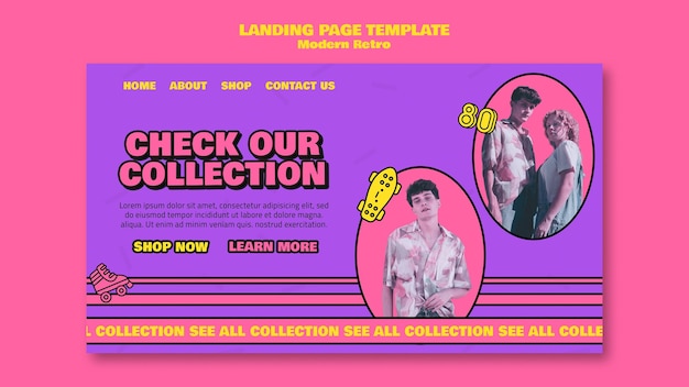 Modern retro landing page