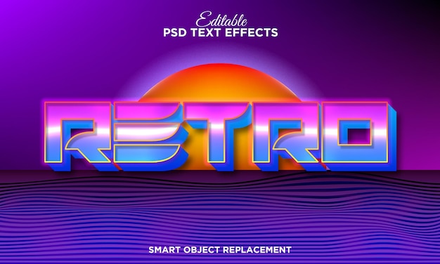 PSD modern retro teksteffect