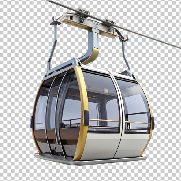 Modern ropeway on transparent background