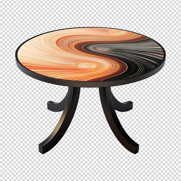 Modern round table isolated on transparent background