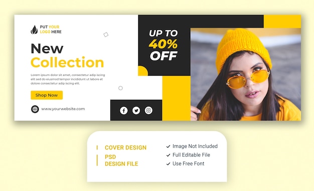 PSD 웹 및 소셜 미디어 facebook 표지 템플릿에 대한 최신 판매 배너