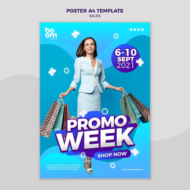 PSD modern sales poster template