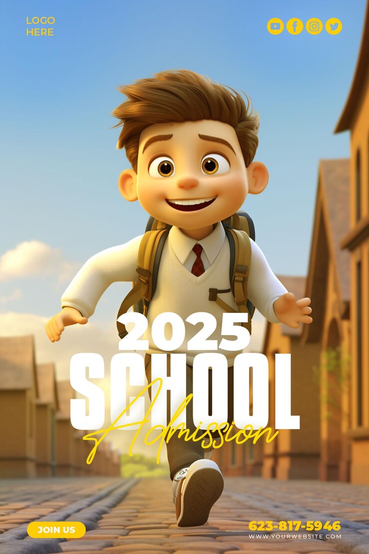 PSD modern school admission social media timeline cover template design