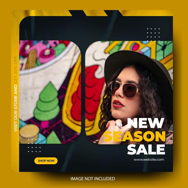 PSD modern season sale fashion instagram social media post feed