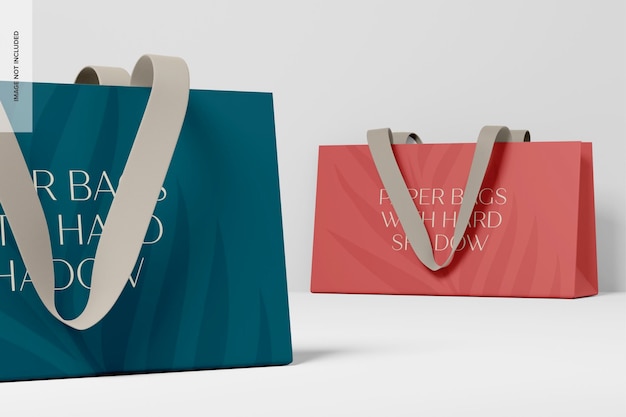 Modern Shopping Bags Mockup, Front View