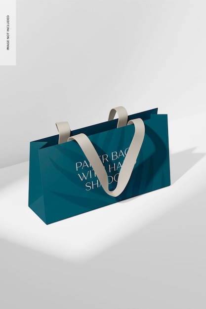Modern Shopping Bags Mockup, High Angle View
