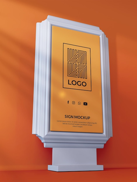 Modern Sign Logo Mockup 3D Render 