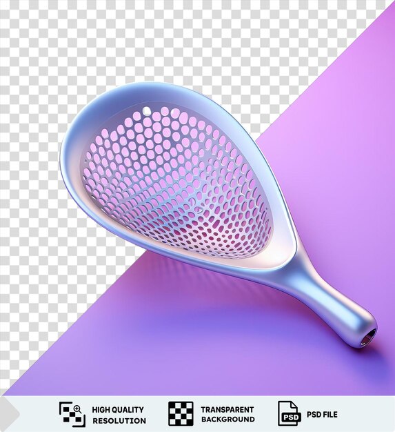 PSD a modern silicone strainer in a vibrant purple color representing contemporary kitchen tools