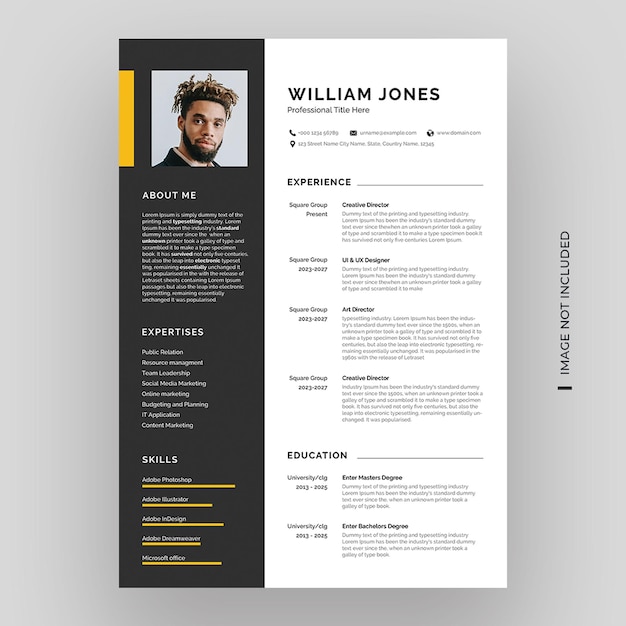 Modern simple cv resume template