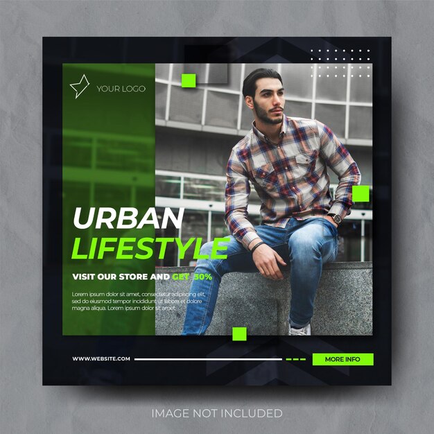 Modern simple green fashion sale instagram post template