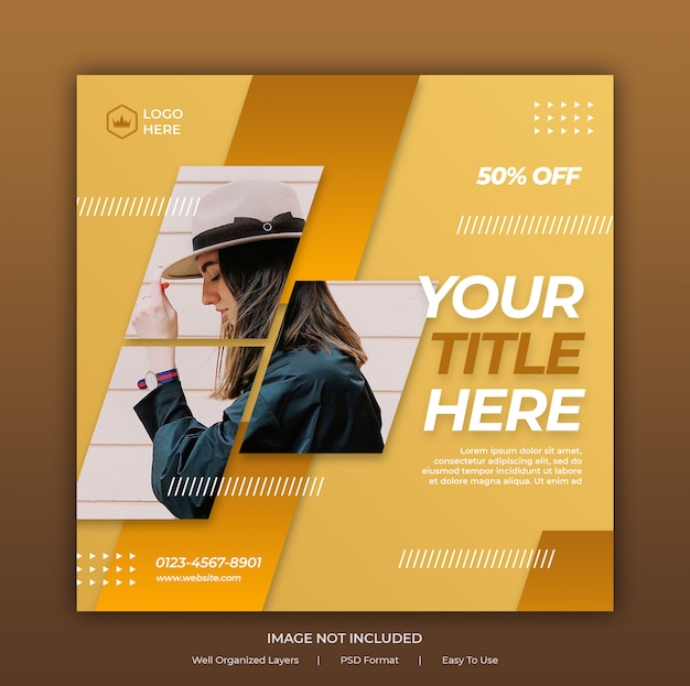 PSD modern simple social media instagram post banner template