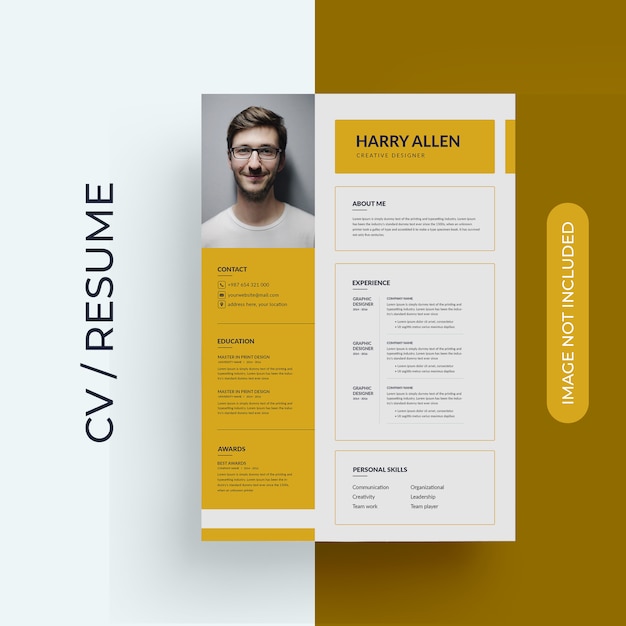 PSD modern simple template for curriculum