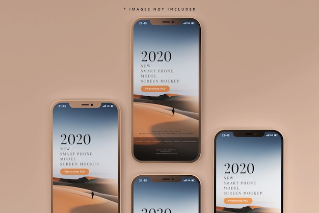 Mockup di telefoni intelligenti moderni