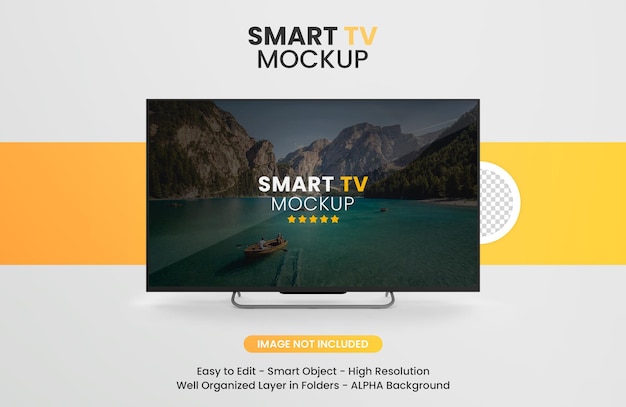 PSD modern smart tv mockup isolated